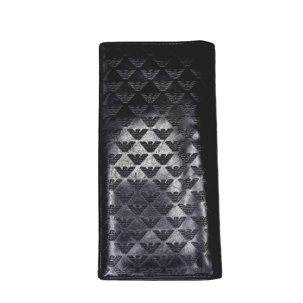 Armani Black Wallet with Eagle Pattern